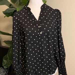 Polka Dot Black Blouse by Dorothy Perkins